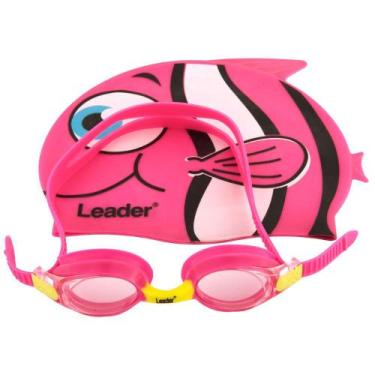 Imagem de Kit Óculos E Touca Natação Infantil Leader Ld274, Rosa, 10oz