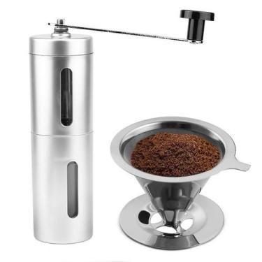 Imagem de Kit Moedor de Café Inox + Filtro Coador 103 - Houme, Cerâmica, Inox