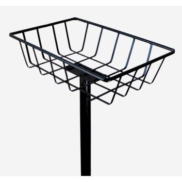 Imagem de Lixeira com Pedestal Para Calçada Rua Anticorrosiva Resistente - Em Aç