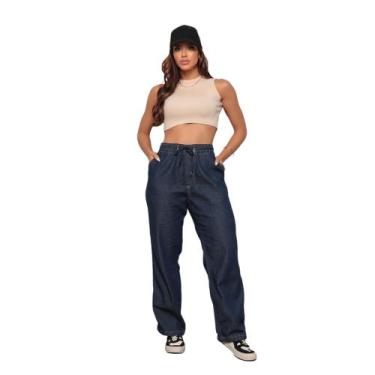 Imagem de Calça Jeans Feminina Wide Leg Perna Larga Balão - Natalia Store, Jeans