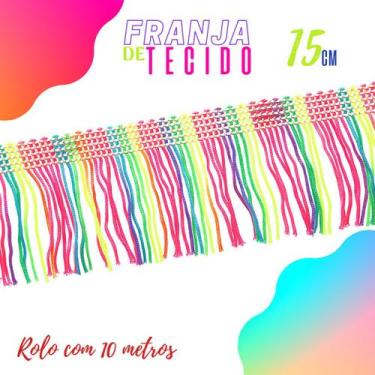 Imagem de Franja De Tecido Multicolorida - 15Mm Rolo Com 10 Metros - Nybc