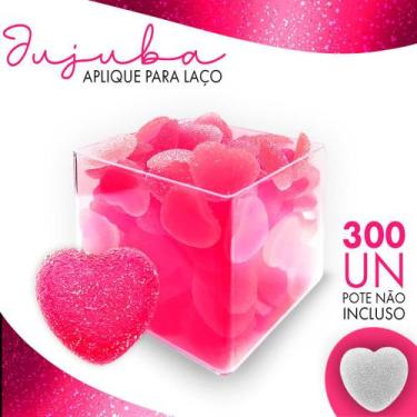 Imagem de Aplique Para Laço Coração Rosa - Jujuba - C/ 300 Unidades - Nybc