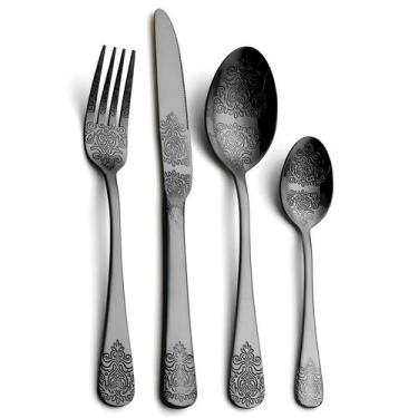 Imagem de Jogo De Talheres Faqueiro 4 Peças Inox Aparelho De Jantar Itens Mesa P