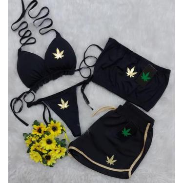 Imagem de Conjunto Biquíni Com Bojo Refletivo + Short + Top, 1 Linha - Gringas M