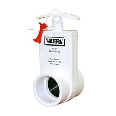 Imagem de Valterra Válvula de portão monobloco de PVC 2102X, preta, 3,8 cm de deslizamento x torneira com suporte de portão