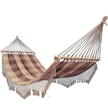 Imagem de Rede De Dormir E Descanso Casal Com Madeira Caramelo Xadrez - Brianore