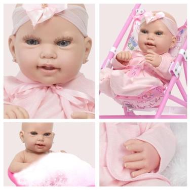 Imagem de Bebe Reborn Realista Fofinha Com Carrinho Envio Imediato - Cegonha Reb