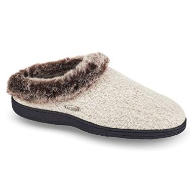 Imagem de Acorn Pantufas femininas clog, palmilha de espuma viscoelástica multicamadas com suporte de arco, Carvão mesclado, 6.5-7.5