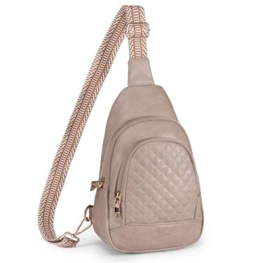 Imagem de BIAVOI Bolsa tiracolo feminina antifurto com RFID, pequena, com fecho de zíper, pochete de couro vegano para viagens, Cinza