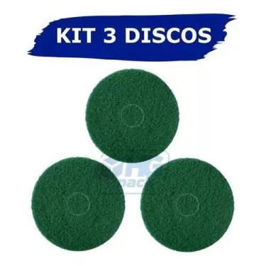Imagem de 3 Disco 350mm Enceradeira Scotch-brite 3m, VERDE (LIMPADOR)