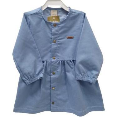 Imagem de Vestido Longo Sarja Menina Luxo Elastano Katita Azul Rf 2784, Azul beb