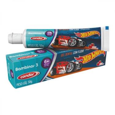Imagem de Gel Dental Infantil Condor 50g Com Fluor Hot Wheels Morango