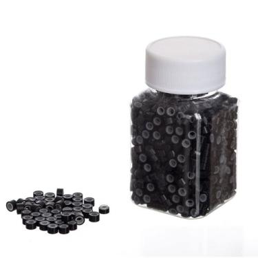 Imagem de Microlink Com Silicone Interno - Pote 1.000 pcs - Labelle Hair, Preto