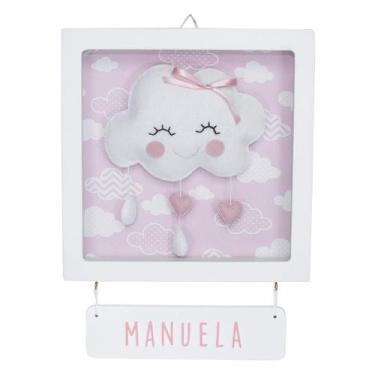 Imagem de Porta Maternidade Quadro Acrílico Chuva de Amor Rosa Quarto Bebê Infan