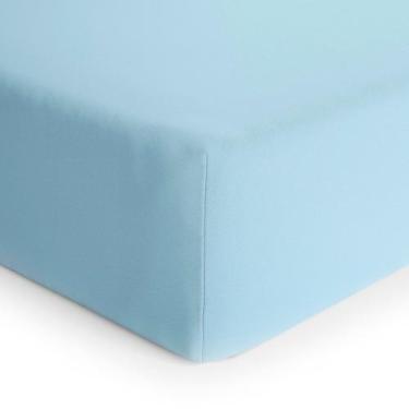 Imagem de Lençol Mini Cama Papi Malha Algodão Azul com Elástico, Azul Claro, Úni
