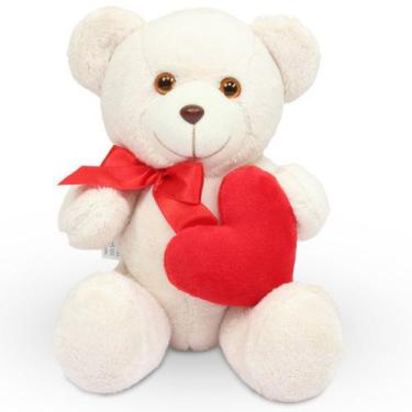 Imagem de Urso de Pelúcia com Coração Baunilha 15cm - Gulu