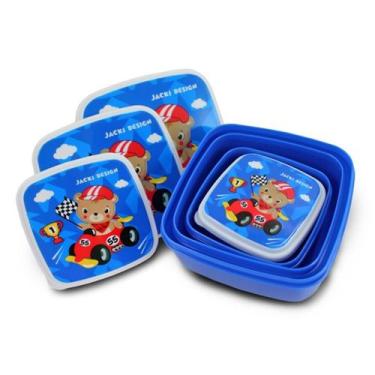 Imagem de Pote Infantil Lanche 4 Peças Filhotinhos Jacki Design Urso
