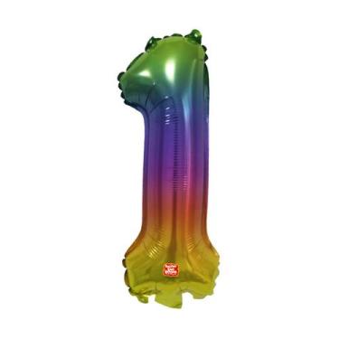 Imagem de Balão Metalizado Números 16" 40cm - Degradê - 01 unidade - Balões São 