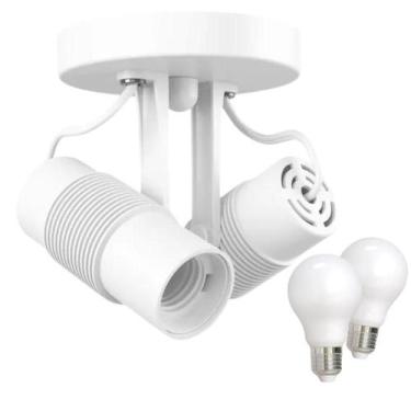 Imagem de Spot Luminária Sobrepor Direcionável + Lâmpada 9w P/ Teto Parede Área 