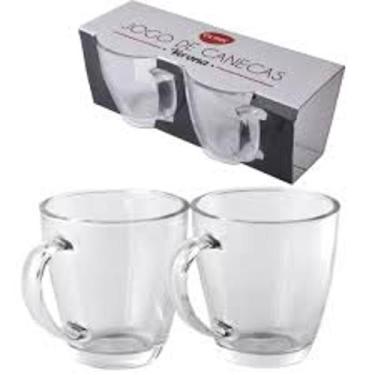 Imagem de Jogo De Canecas De Vidro 2 Unidades Transparente 350ml - Clink