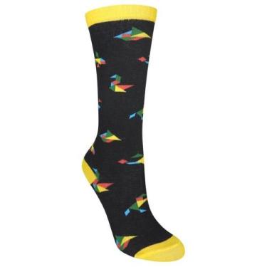 Imagem de Meia 3/4 Cano Alto Tangram Infantil e Adulto - Miimos, P