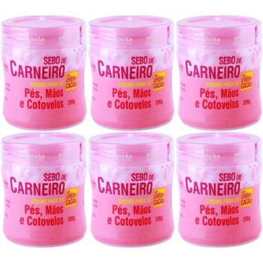 Imagem de 6 Creme Hidratante Pé Mãos Rachadura Sebo De Carneiro 200g - Rhenuks