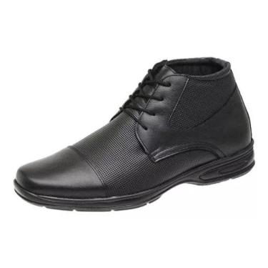 Imagem de Sapato Masculino Social Bota Couro Legítimo Confortável Preto - SLZ, 3