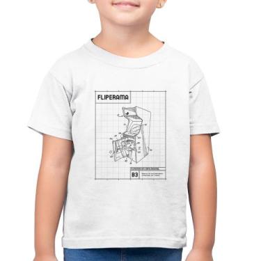 Imagem de Camiseta Algodão Infantil Fliperama - Foca na Moda, Branco, 2