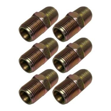 Imagem de 6 Niple Galvanizado Duplo Adaptador Conexão Aço 3/8x3/8 Npt - STORE AU