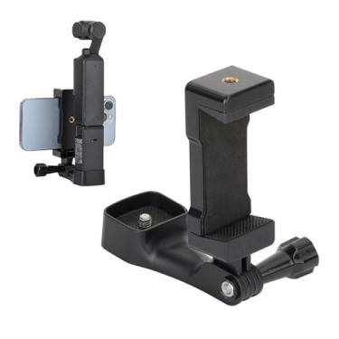 Imagem de EUGOOCX Suporte de clipe de telefone de expansão para DJI OSMO Pocket 3, suporte frontal para smartphone com adaptador de parafuso de 1/4 compatível com câmera Pocket 3, preto