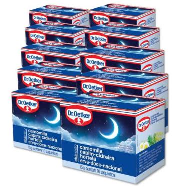 Imagem de 10 Caixas Chá Dr Oetker Camomila Cidreira Hortelã Erva-Doce - Dr. Oetk
