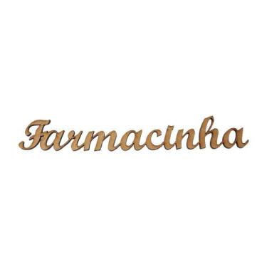 Imagem de Pacote 30 Aplique Palavra Farmacinha P/ Decoração 18cm Mdf Madeira Cru
