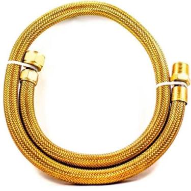 Imagem de Mangueira Flexível Gás 1,00mt 1/2 Mxf Malha Latão Int Cobre - Elite Gá