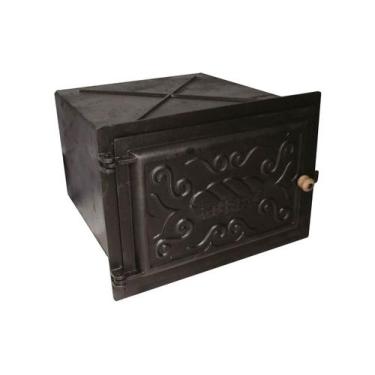 Imagem de Forno em Ferro Fogão a Lenha Grande Porta Ferro 50x46x31cm - UNICLÁUDI