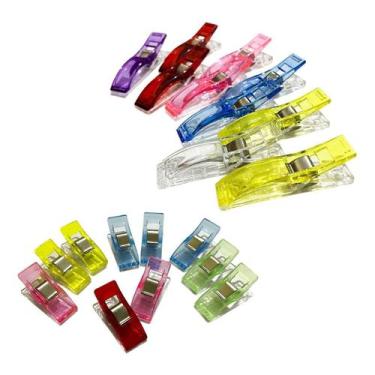 Imagem de Kit 20 Mini Clips Prendedor Para Alinhar Grampo De Tecidos 10 Prendedo