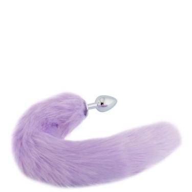 Imagem de Plug Anal em Metal 7cm com Cauda de Raposa 40cm Lilás  - Adtoys