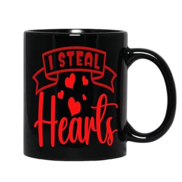 Imagem de SpreadPassion Caneca de café I Steal Hearts, presente para namorado e namorada, ideia de presente de dia dos namorados, presente para marido e esposa, ideia de presente de dia dos namorados (preto,