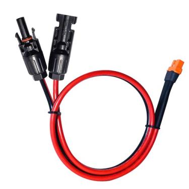 Imagem de Faoyliye Cabo de extensão XT60i 10AWG, adaptador XT60i para fio de extensão de conector solar para painel solar para gerador solar de estação de energia portátil - 0,6 m/2FT
