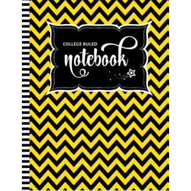 Imagem de College-Ruled Notebook: Large 8.5x11 Composition Book / 100 Sheets (200 Pages) / Numbered Pages/Note Taking Gift For Back To School - Writing/Black Yellow Zig Zag Line Art Pattern
