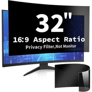 Imagem de DEJIMAX Filtro de tela de privacidade de computador de 32 polegadas para monitor de computador widescreen 16:9, protetor de tela de computador, proteção de privacidade antirreflexo e luz azul