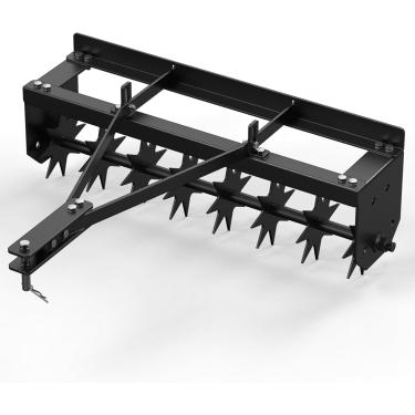 Imagem de GarveeLife Aerador de ponta de reboque, aeradores de reboque de 81 cm com dentes de aço durável, penetrador de solo de gramado com barra de reboque extralarga para gramado, fazenda, plantio