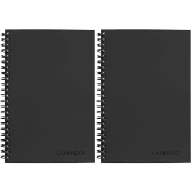 Imagem de Cambridge Caderno de negócios, pautado legal, 12,7 cm x 20,32 cm, pequeno, encadernado, 80 folhas, preto (pacote com 2)