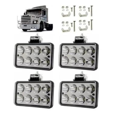 Imagem de 4 Farolete Milha Retangular 8 Led Bivolt Sc 112 113 Alta