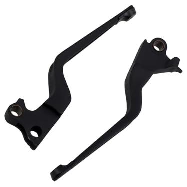 Imagem de Kuryakyn Acessório de guidão de motocicleta 6682: Alavancas de embreagem e gatilho de freio para motocicletas Harley-Davidson 1996-2017 com embreagem de cabo, preto acetinado, 1 par