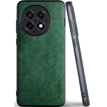 Imagem de AIORIA Capa para Oneplus 13 capa de couro PU premium design retrô capa protetora completa para Oneplus 13 5G (verde, para Oneplus 13R)