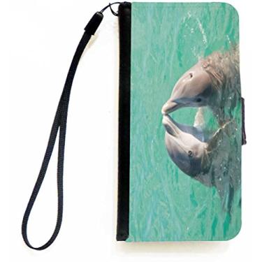 Imagem de Rikki Knight Dois golfinhos se beijando carteira iPhoneCase com aba magnética para Apple iPhone 5c