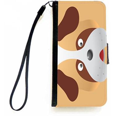 Imagem de Rikki Knight Capa tipo carteira flip de rosto de cachorro com aba magnética para Apple iPhone 5c