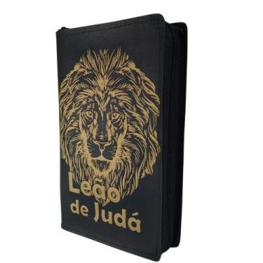 Imagem de Capa Leão de Judá para Bíblia de Estudo Grande com Zíper - N 13 - Teso