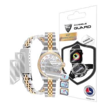 Imagem de IPG Protetor de tela de hidrogel para relógio Datejust Oyster Gold (2 unidades) + protetor de fecho (2 unidades) Película transparente HD invisível antiarranhões - Suave para LadyOysterGold