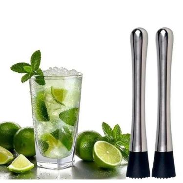Imagem de Kit 02 Socador Macerador Inox Drinks Caipirinha Bartender - Unyhome